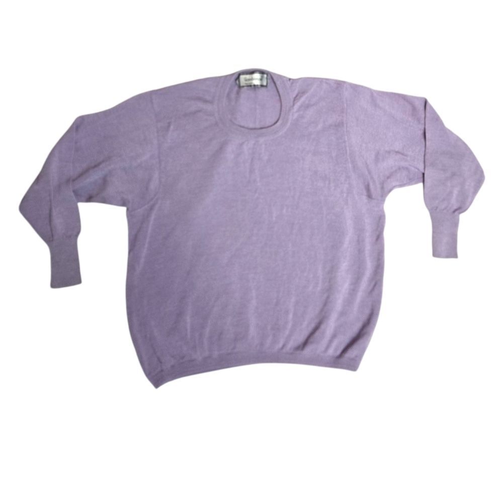 VINTAGE Gianni Versace lilac purple puff sleeve crew neck‎ sweater M